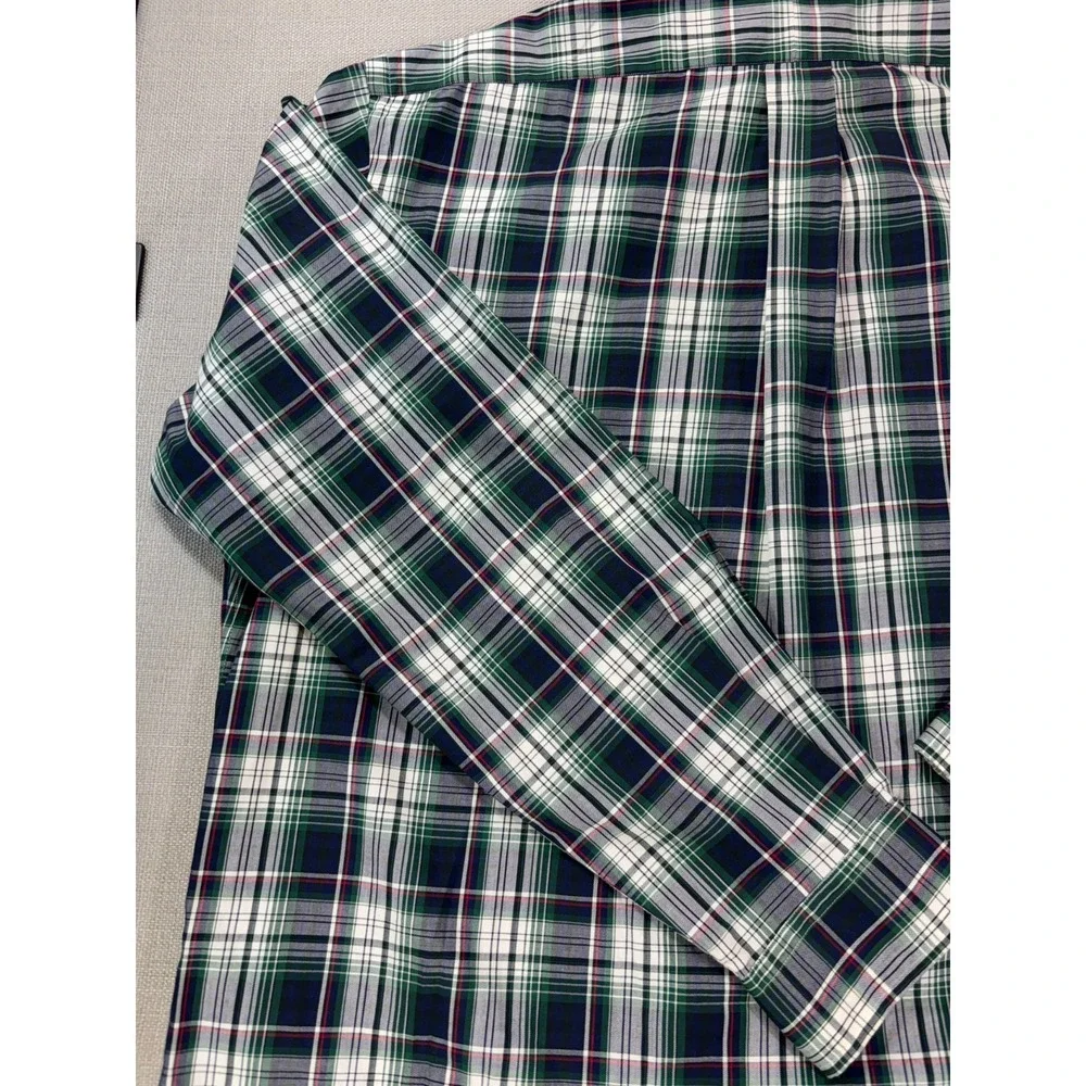 Vintage Polo Ralph Lauren Men's Plaid Classic Fit Button Up Dress Shirt Size L